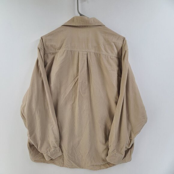 L.L. Bean Shaket Button Up Collard Long Sleeve Tan Men's Size L Fall Casual - Picture 5 of 7